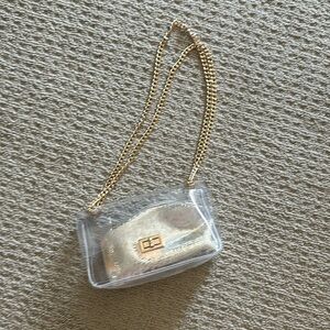 Clear event bag with gold insert